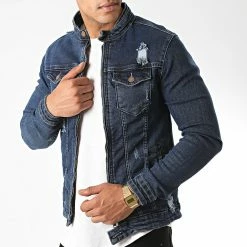 Remise ⭐ Veste Jean Slim VS14 Bleu Denim de Zayne Paris 🔥