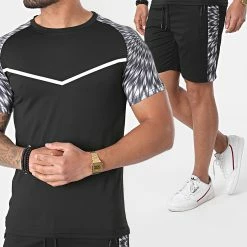 Grosses soldes ✨ Ensemble De Survêtement A Bandes E233 Noir de Zayne Paris 💯