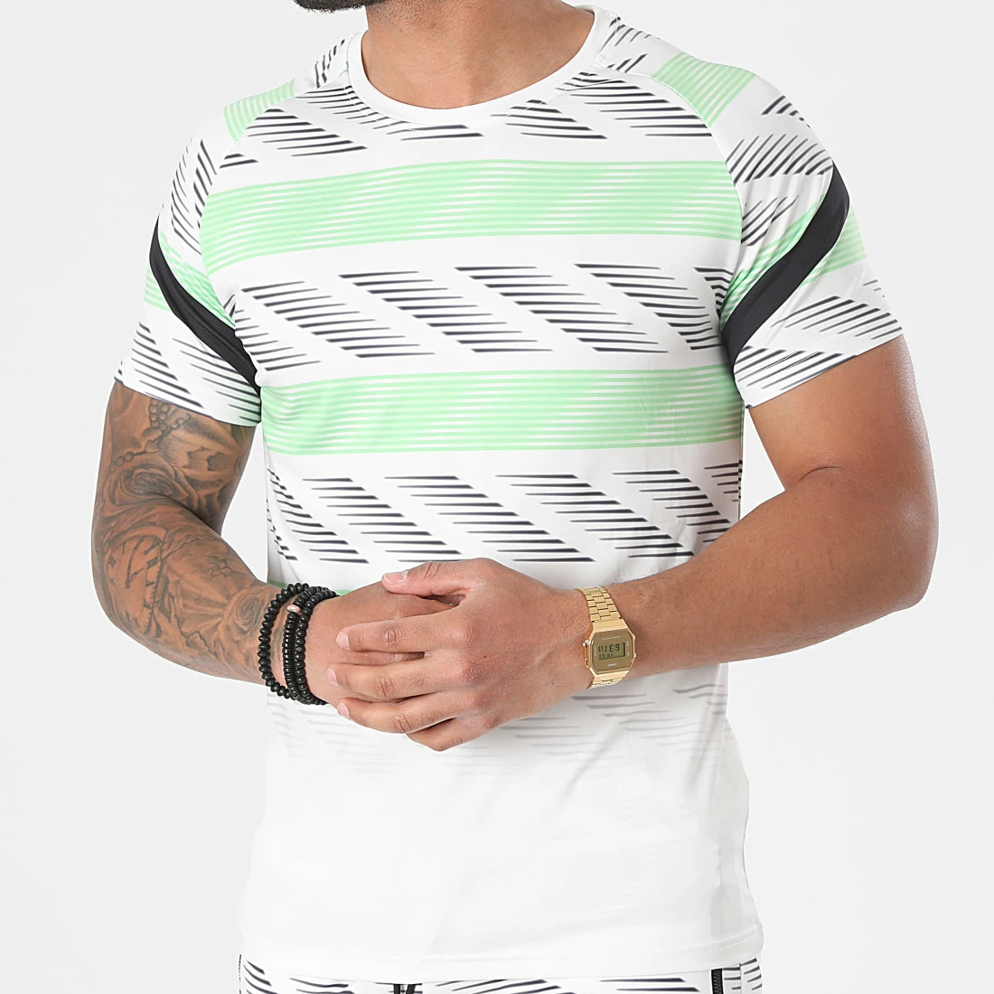 Remise 🎁 Ensemble De Survêtement E227 Blanc Vert de Zayne Paris 😍 2 Remise 🎁 Ensemble De Survêtement E227 Blanc Vert de Zayne Paris 😍 – Image 2