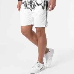 Grosses soldes 🎉 Ensemble De Survêtement Renaissance A Bandes E240 Blanc de Zayne Paris ❤️ -Zayne Paris Soldes zayne paris 262796 E240 2 20210421T134858 03