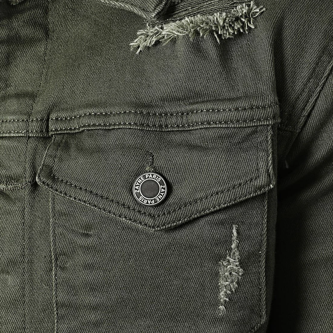 Budget 😍 Veste Jean VS15 Vert Kaki de Zayne Paris 🥰 2 Budget 😍 Veste Jean VS15 Vert Kaki de Zayne Paris 🥰 – Image 2