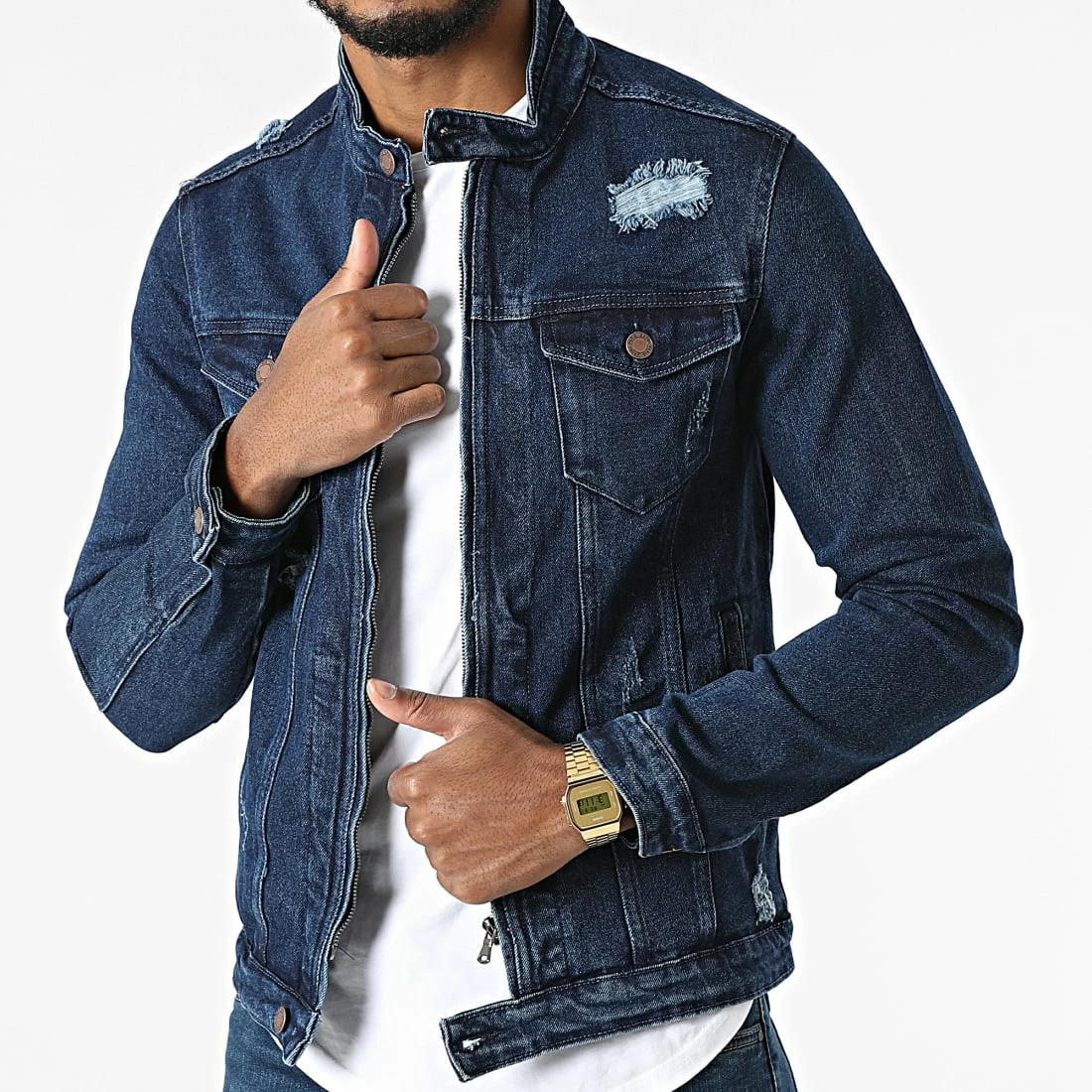 Offres 🤩 Veste Jean ZVS-012 Bleu Brut de Zayne Paris ✨ 1 Offres 🤩 Veste Jean ZVS-012 Bleu Brut de Zayne Paris ✨