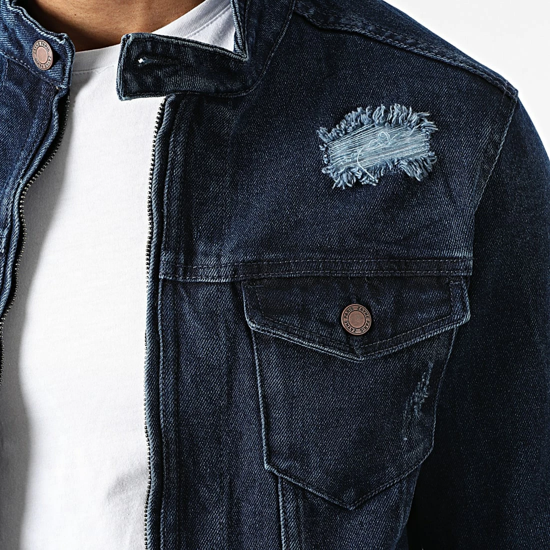 Offres 🤩 Veste Jean ZVS-012 Bleu Brut de Zayne Paris ✨ 2 Offres 🤩 Veste Jean ZVS-012 Bleu Brut de Zayne Paris ✨ – Image 2