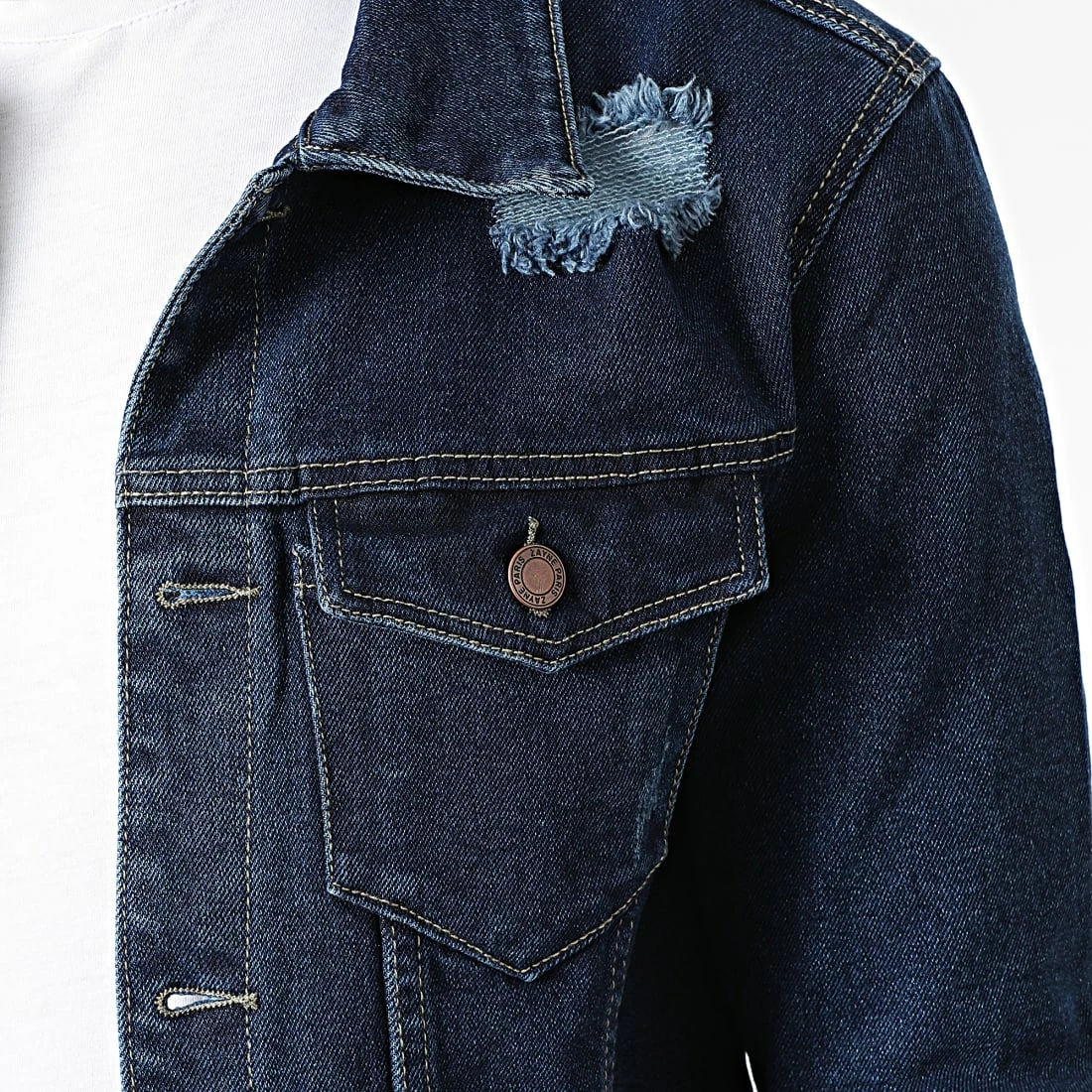 Budget 🤩 Veste Jean ZVS-002 Bleu Brut de Zayne Paris 💯 2 Budget 🤩 Veste Jean ZVS-002 Bleu Brut de Zayne Paris 💯 – Image 2