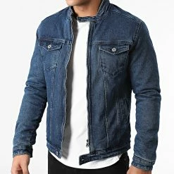 Bon marché 🔔 Veste Jean Fourré ZVS-018 Bleu Denim de Zayne Paris ⌛ -Zayne Paris Soldes zayne paris 280120 ZVS 018 20211008T162554 03