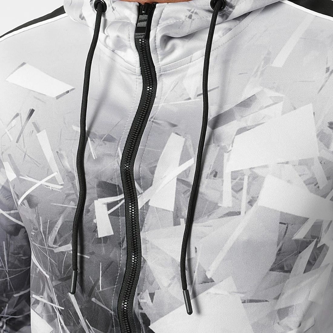 Vente flash ✔️ Ensemble De Survêtement A Bandes E281 Gris Noir de Zayne Paris 😉 3 Vente flash ✔️ Ensemble De Survêtement A Bandes E281 Gris Noir de Zayne Paris 😉 – Image 3