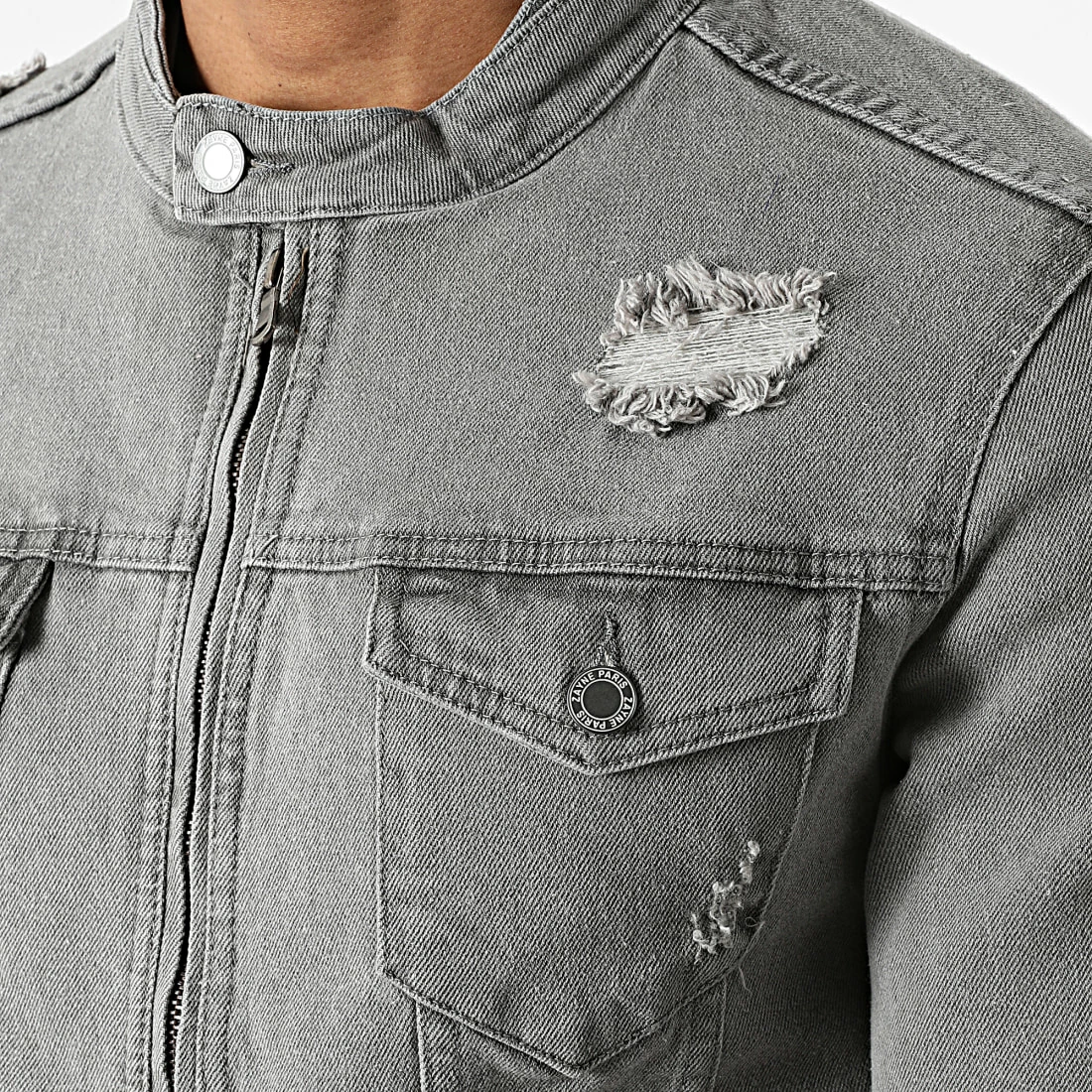 Top 10 🥰 Veste Jean ZVS-015 Gris de Zayne Paris 👍 2 Top 10 🥰 Veste Jean ZVS-015 Gris de Zayne Paris 👍 – Image 2
