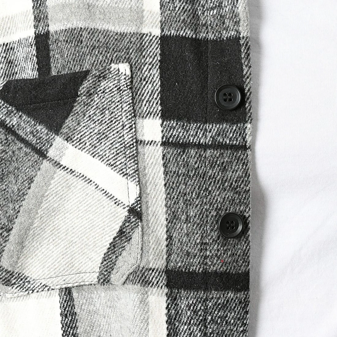 De gros ✨ Surchemise A Carreaux KD643 Gris Chiné Blanc de Zayne Paris 🎉 3 De gros ✨ Surchemise A Carreaux KD643 Gris Chiné Blanc de Zayne Paris 🎉 – Image 3