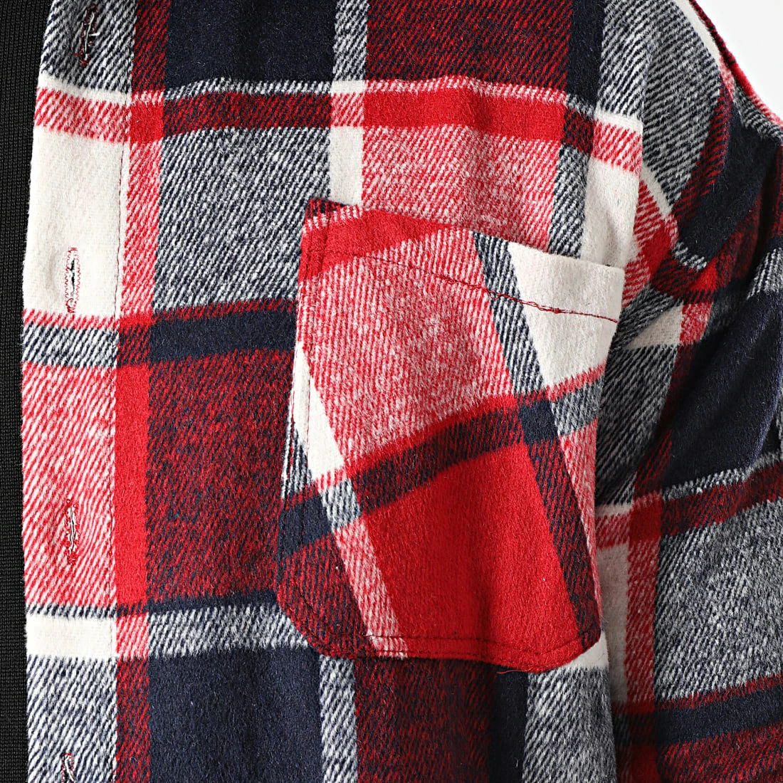 Bon marché 🛒 Surchemise A Carreaux KD643 Rouge Bleu Marine de Zayne Paris ✔️ 2 Bon marché 🛒 Surchemise A Carreaux KD643 Rouge Bleu Marine de Zayne Paris ✔️ – Image 2