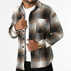 Tout neuf 😉 Surchemise A Carreaux KD635 Camel Blanc de Zayne Paris 😍