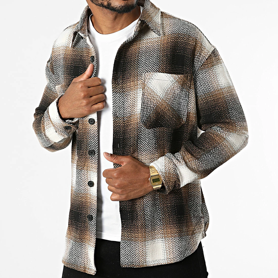 Tout neuf 😉 Surchemise A Carreaux KD635 Camel Blanc de Zayne Paris 😍 1 Tout neuf 😉 Surchemise A Carreaux KD635 Camel Blanc de Zayne Paris 😍