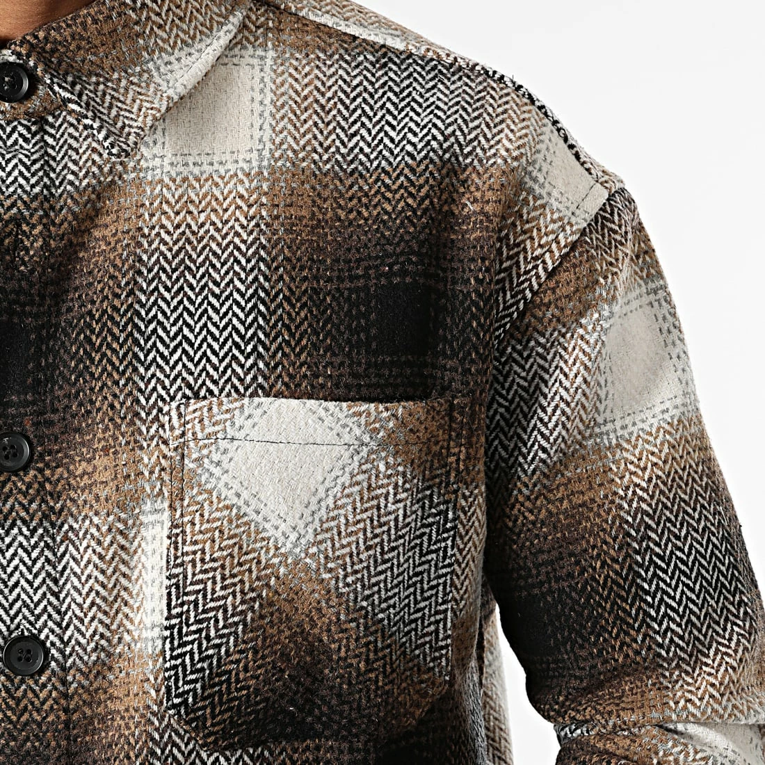 Tout neuf 😉 Surchemise A Carreaux KD635 Camel Blanc de Zayne Paris 😍 2 Tout neuf 😉 Surchemise A Carreaux KD635 Camel Blanc de Zayne Paris 😍 – Image 2