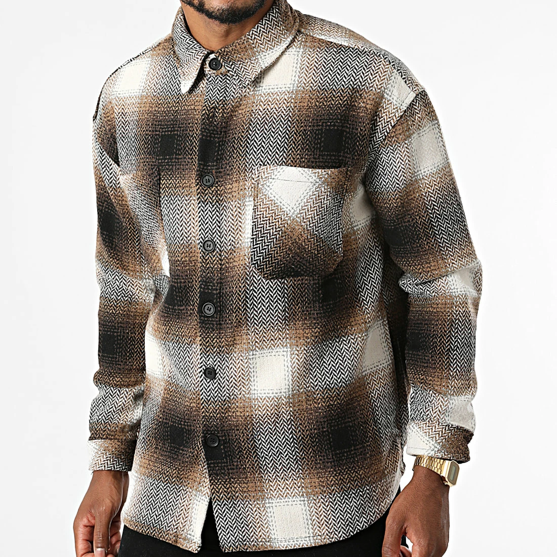 Tout neuf 😉 Surchemise A Carreaux KD635 Camel Blanc de Zayne Paris 😍 3 Tout neuf 😉 Surchemise A Carreaux KD635 Camel Blanc de Zayne Paris 😍 – Image 3