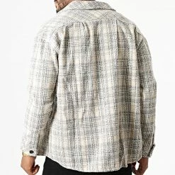 Promo 👏 Surchemise A Carreaux KD633 Beige Gris de Zayne Paris 💯 -Zayne Paris Soldes zayne paris 285466 KD633 4 20210923T164301 04