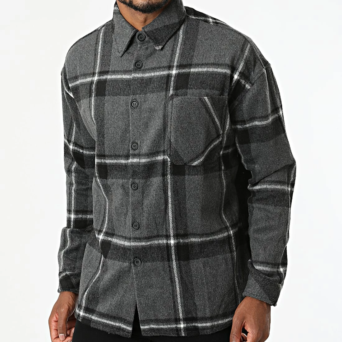Remise 🔔 Surchemise A Carreaux KD640 Gris Anthracite de Zayne Paris 🎉 3 Remise 🔔 Surchemise A Carreaux KD640 Gris Anthracite de Zayne Paris 🎉 – Image 3