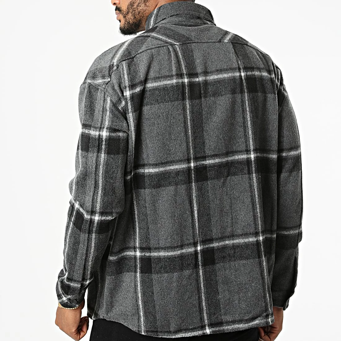 Remise 🔔 Surchemise A Carreaux KD640 Gris Anthracite de Zayne Paris 🎉 4 Remise 🔔 Surchemise A Carreaux KD640 Gris Anthracite de Zayne Paris 🎉 – Image 4