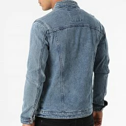 Budget 🛒 Veste Jean Zippée ZVS-011 Bleu Denim de Zayne Paris ⌛ -Zayne Paris Soldes zayne paris 286567 ZVS 011 20211005T155451 04