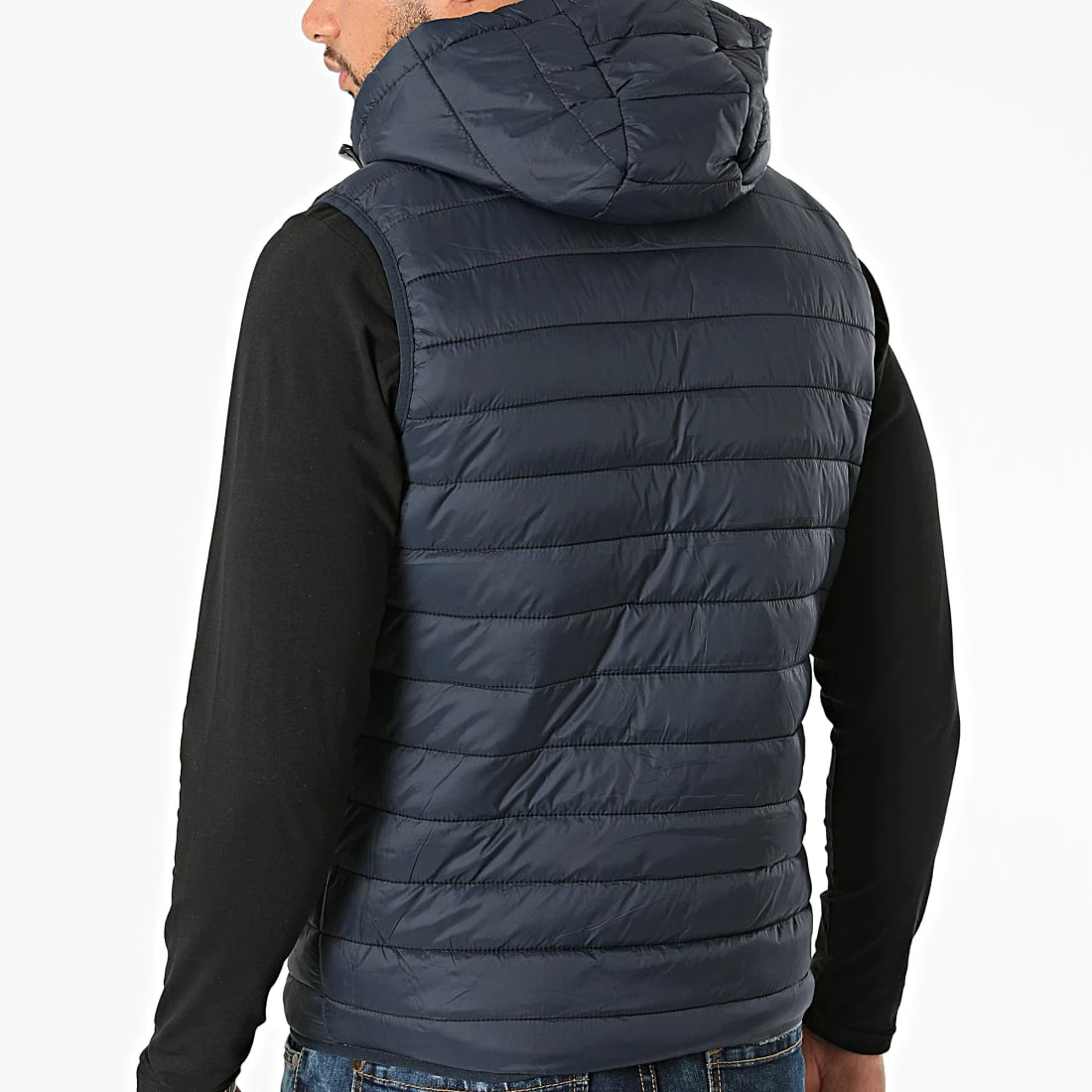 Vente flash 👍 Doudoune Capuche Sans Manches MA21020 Bleu Marine de Zayne Paris 🎁 4 Vente flash 👍 Doudoune Capuche Sans Manches MA21020 Bleu Marine de Zayne Paris 🎁 – Image 4