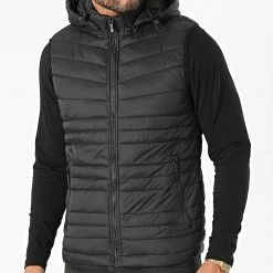 Vente flash 👍 Doudoune Capuche Sans Manches MA21018 Noir de Zayne Paris 💯