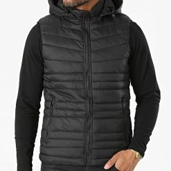 Vente flash 👍 Doudoune Capuche Sans Manches MA21018 Noir de Zayne Paris 💯 -Zayne Paris Soldes zayne paris 288477 MA21018 BLACK 20211013T164252 03