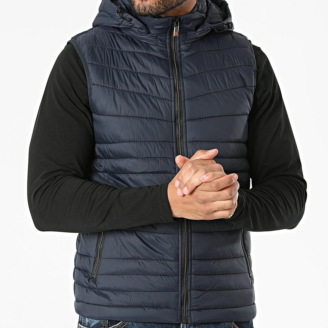 Vente flash 😍 Doudoune Capuche Sans Manches MA21018 Bleu Marine de Zayne Paris 💯 3 Vente flash 😍 Doudoune Capuche Sans Manches MA21018 Bleu Marine de Zayne Paris 💯 – Image 3