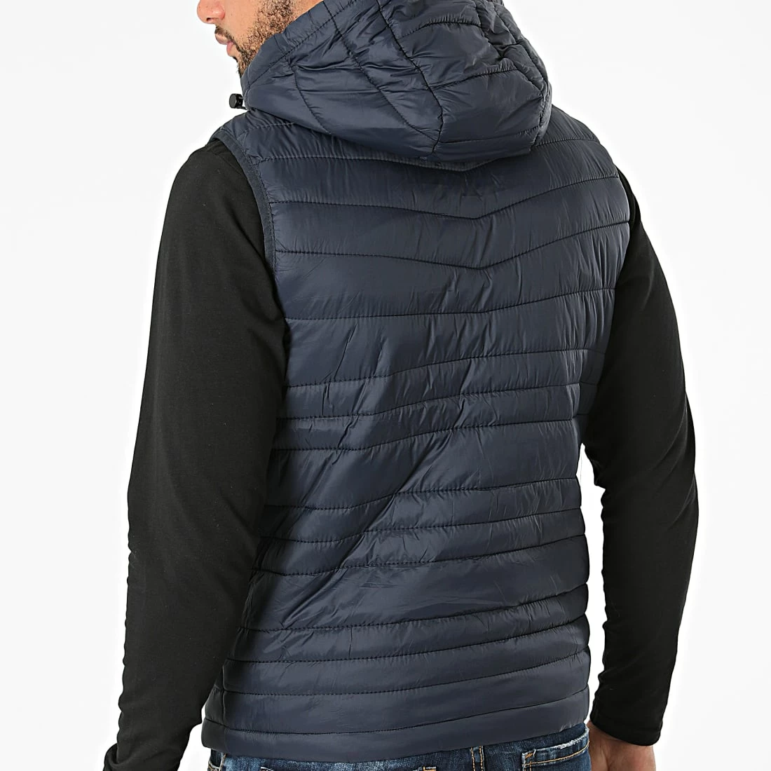 Vente flash 😍 Doudoune Capuche Sans Manches MA21018 Bleu Marine de Zayne Paris 💯 4 Vente flash 😍 Doudoune Capuche Sans Manches MA21018 Bleu Marine de Zayne Paris 💯 – Image 4