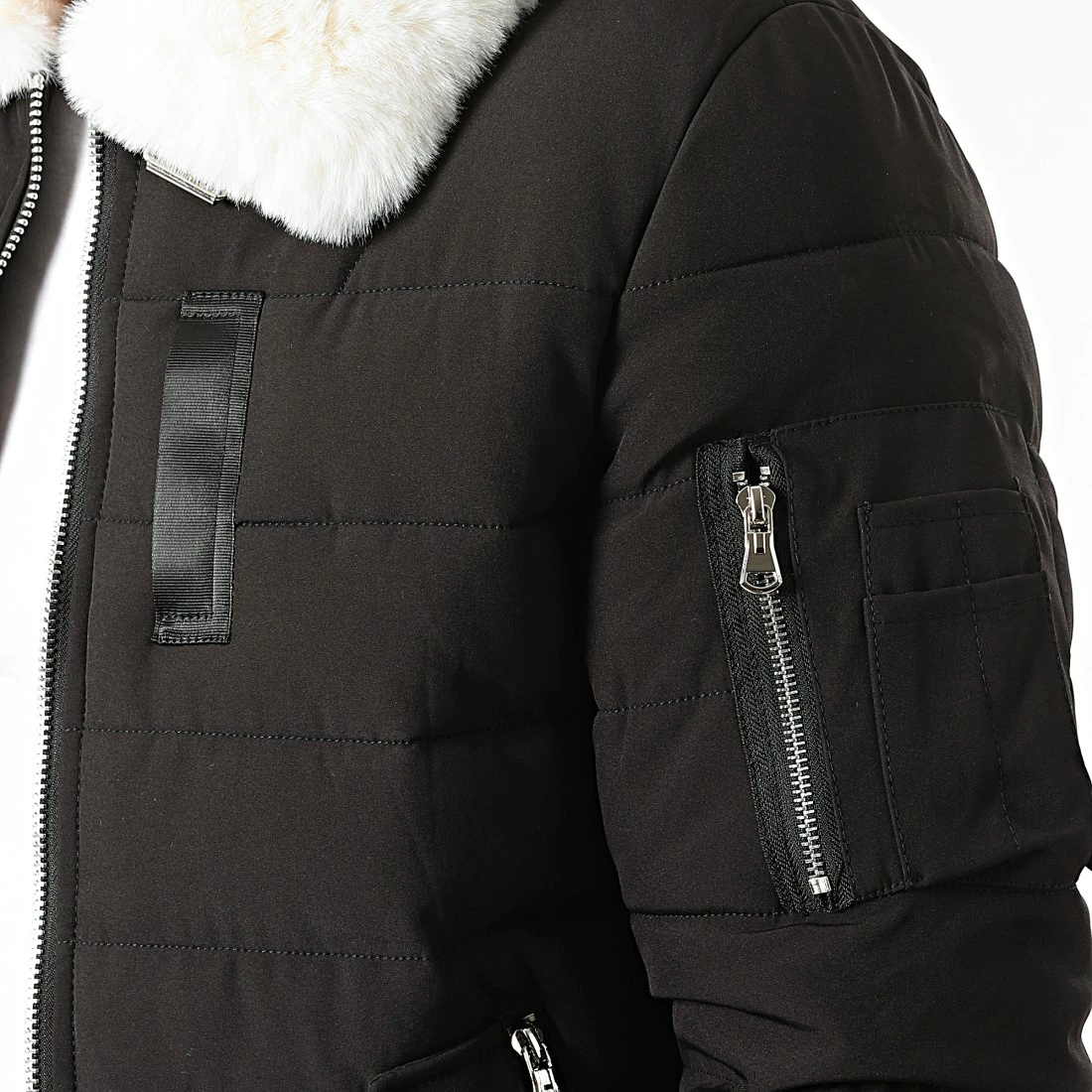 De gros 🛒 Doudoune Col Mouton MA21008 Noir Blanc de Zayne Paris 👏 2 De gros 🛒 Doudoune Col Mouton MA21008 Noir Blanc de Zayne Paris 👏 – Image 2