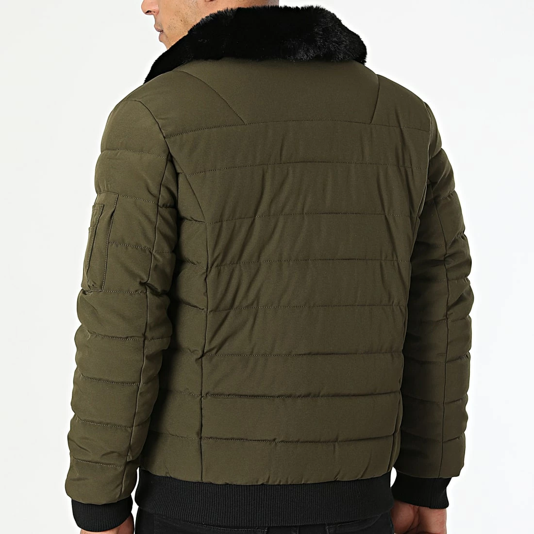 De gros 😀 Veste Bomber Col Fourrure 21008 Vert Kaki de Zayne Paris 😉 4 De gros 😀 Veste Bomber Col Fourrure 21008 Vert Kaki de Zayne Paris 😉 – Image 4