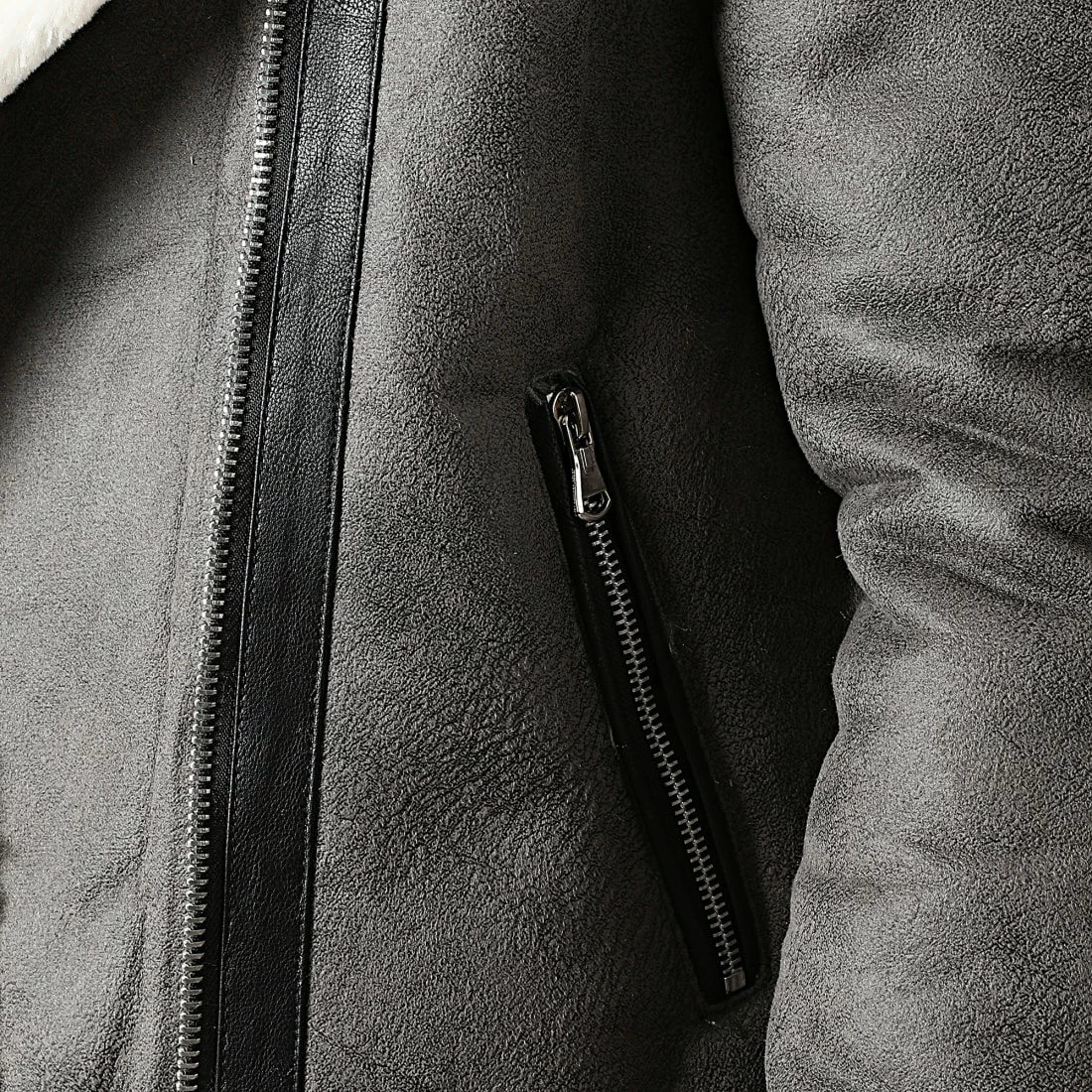 Nouveau 🌟 Veste Zippée Col Mouton 21004 Gris de Zayne Paris 🎁 2 Nouveau 🌟 Veste Zippée Col Mouton 21004 Gris de Zayne Paris 🎁 – Image 2