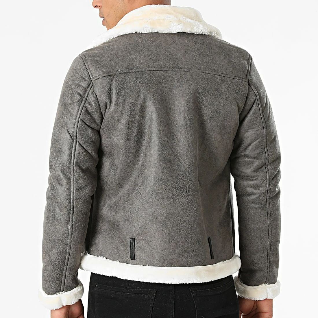 Nouveau 🌟 Veste Zippée Col Mouton 21004 Gris de Zayne Paris 🎁 4 Nouveau 🌟 Veste Zippée Col Mouton 21004 Gris de Zayne Paris 🎁 – Image 4