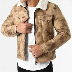 Bon marché ❤️ Veste Zippée Col Mouton 21002 Marron de Zayne Paris 😍