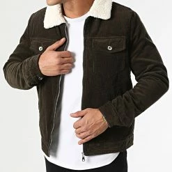 Bon marché 🥰 Veste Col Mouton MA21009 Vert Kaki de Zayne Paris 😉