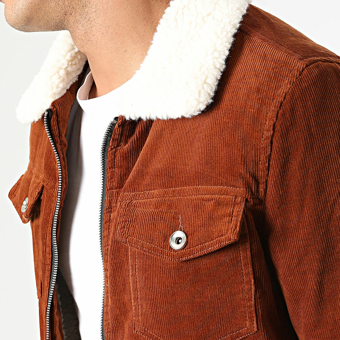 De gros 👍 Veste Col Mouton MA21009 Camel de Zayne Paris ✔️ 2 De gros 👍 Veste Col Mouton MA21009 Camel de Zayne Paris ✔️ – Image 2