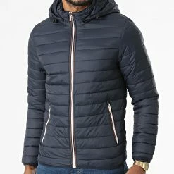 Budget 😀 Doudoune Capuche MA21016 Bleu Marine de Zayne Paris 🧨