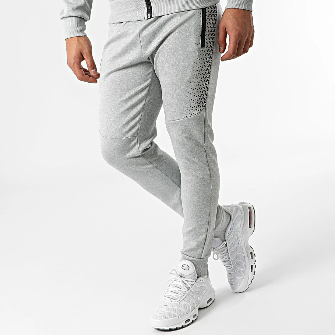 Nouveau 😀 Ensemble De Survetement E278 Gris Chiné de Zayne Paris ❤️ 4 Nouveau 😀 Ensemble De Survetement E278 Gris Chiné de Zayne Paris ❤️ – Image 4