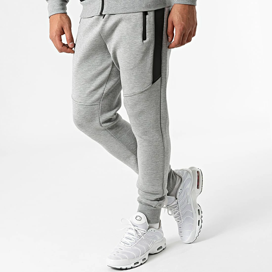 Meilleure affaire ⭐ Ensemble De Survetement TX-696 Gris Chiné Noir de Zayne Paris 🥰 4 Meilleure affaire ⭐ Ensemble De Survetement TX-696 Gris Chiné Noir de Zayne Paris 🥰 – Image 4