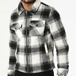 Promo 👍 Surchemise Carreaux KD652 Noir Blanc de Zayne Paris 🌟 -Zayne Paris Soldes zayne paris 289288 KD652 1 20211022T143723 03