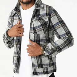 Vente flash 🤩 Surchemise Carreaux KD650 Gris de Zayne Paris 🎉