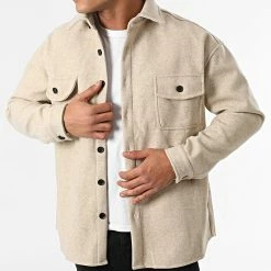 Grosses soldes 🎉 Surchemise KD646 Beige Chiné de Zayne Paris 🧨