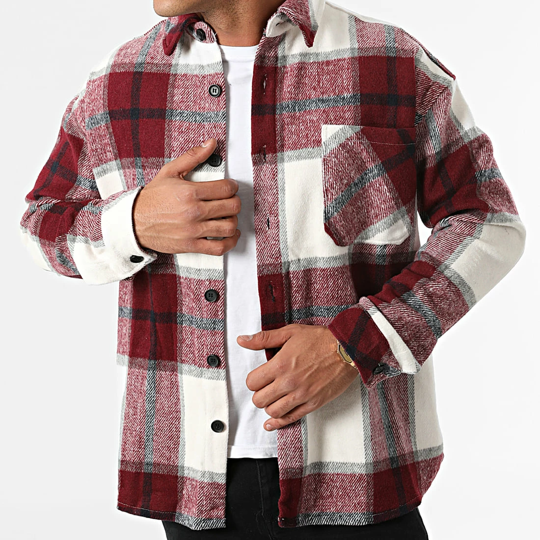 Sortie ⌛ Surchemise A Carreaux KD642 Bordeaux Blanc de Zayne Paris 🧨 1 Sortie ⌛ Surchemise A Carreaux KD642 Bordeaux Blanc de Zayne Paris 🧨