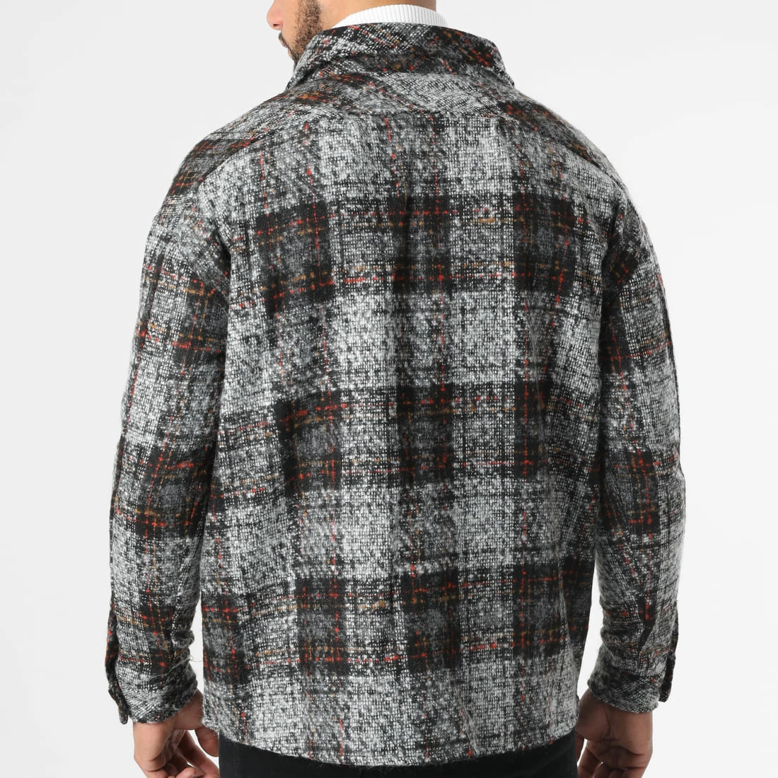 Sortie ❤️ Surchemise A Carreaux KD632 Noir Gris de Zayne Paris 🤩 4 Sortie ❤️ Surchemise A Carreaux KD632 Noir Gris de Zayne Paris 🤩 – Image 4