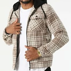 Coupon 🧨 Surchemise Carreaux KD651 Marron Blanc de Zayne Paris ❤️