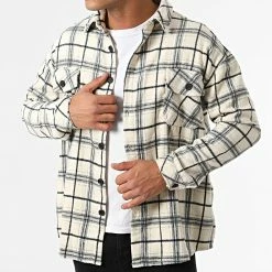 Meilleur prix ⭐ Surchemise A Carreaux KD631 Beige de Zayne Paris 🛒