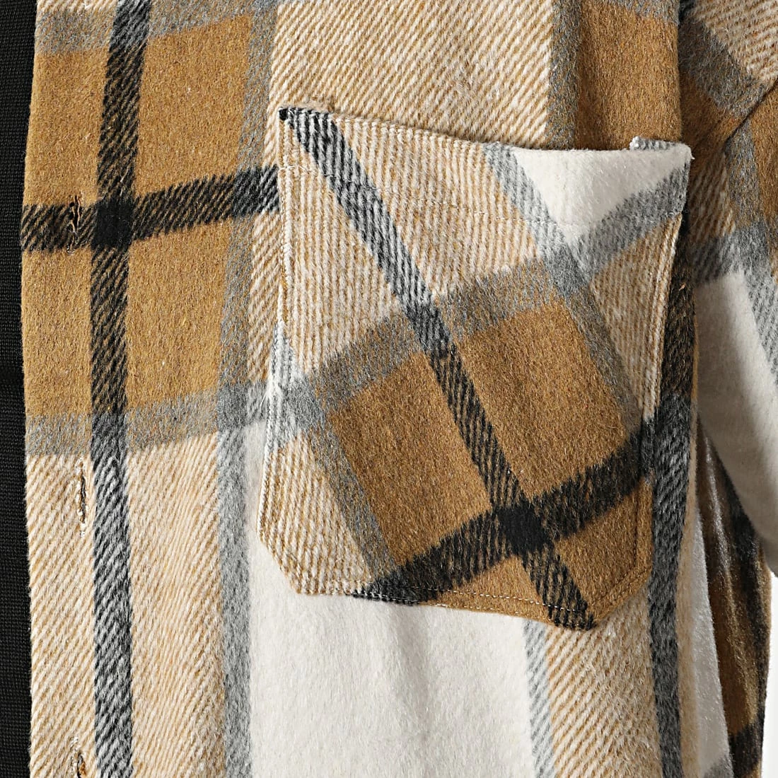 De gros 👍 Surchemise A Carreaux KD642 Beige Blanc de Zayne Paris 🧨 2 De gros 👍 Surchemise A Carreaux KD642 Beige Blanc de Zayne Paris 🧨 – Image 2