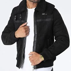 Top 10 🌟 Veste Suédine Col Mouton MA21007 Noir de Zayne Paris 🎁