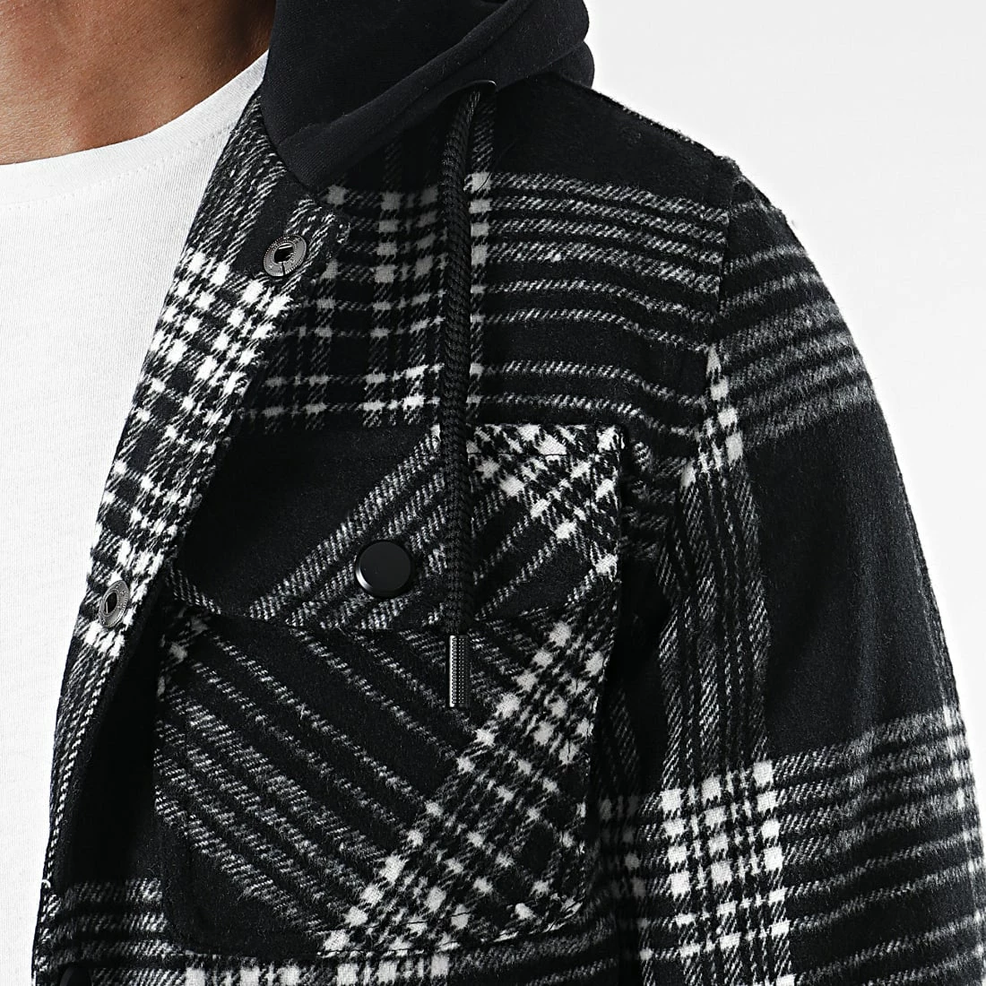 De gros 🤩 Surchemise Carreaux KD667 Noir Gris de Zayne Paris 🛒 2 De gros 🤩 Surchemise Carreaux KD667 Noir Gris de Zayne Paris 🛒 – Image 2