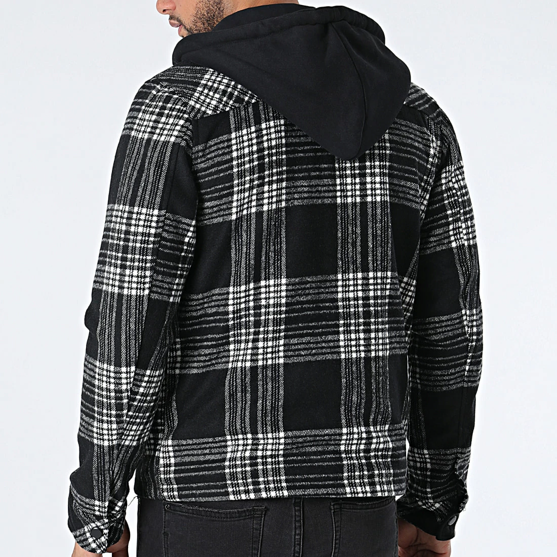 De gros 🤩 Surchemise Carreaux KD667 Noir Gris de Zayne Paris 🛒 4 De gros 🤩 Surchemise Carreaux KD667 Noir Gris de Zayne Paris 🛒 – Image 4