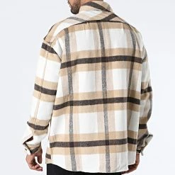 Nouveau 🥰 Surchemise A Carreaux KD645 Blanc Beige de Zayne Paris 🛒 -Zayne Paris Soldes zayne paris 289489 KD645 2 20211027T141124 04