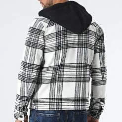 Meilleure vente 🔥 Surchemise Carreaux KD667 Blanc Noir de Zayne Paris 👏 -Zayne Paris Soldes zayne paris 289491 KD667 2 20211027T142119 04