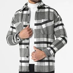 Coupon 🔔 Surchemise A Carreaux KD645 Gris Blanc de Zayne Paris ⌛